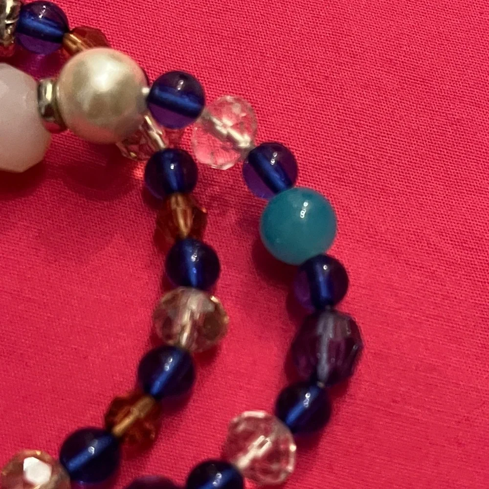 Women's Beaded Watch - Blue and Silver with Rhinestones - NWT